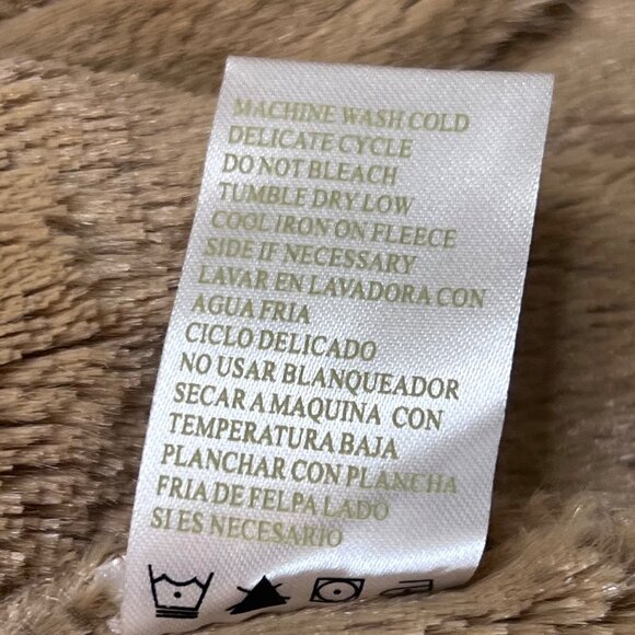 Green Tea Womens Faux Fur-Lined Hooded Jacket Sand Beige Warm Outerwear Medium - Picture 5 of 6